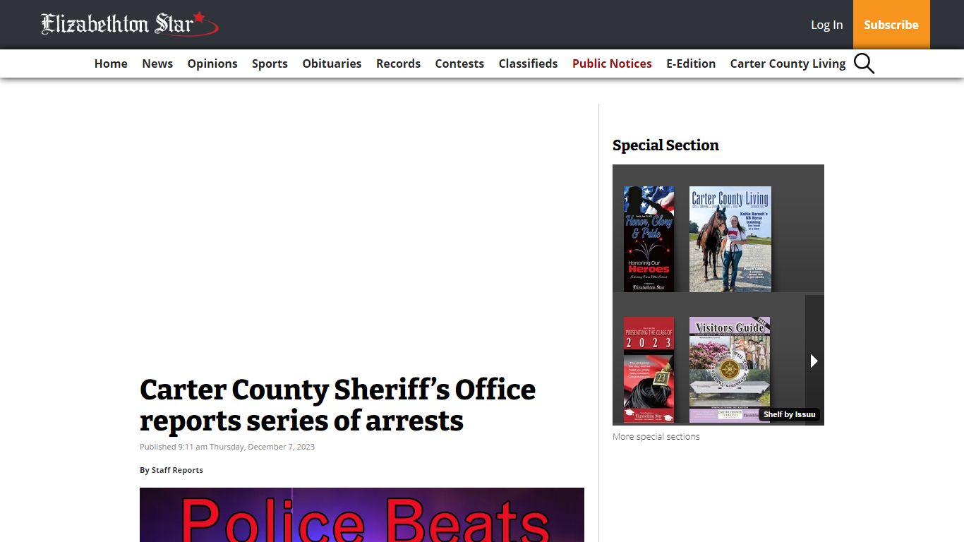 Carter County Sheriff’s Office reports series of arrests